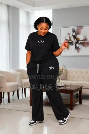 Trendy 2 Piece T-Shirt and Trouser Loungewear - Boutique Quality