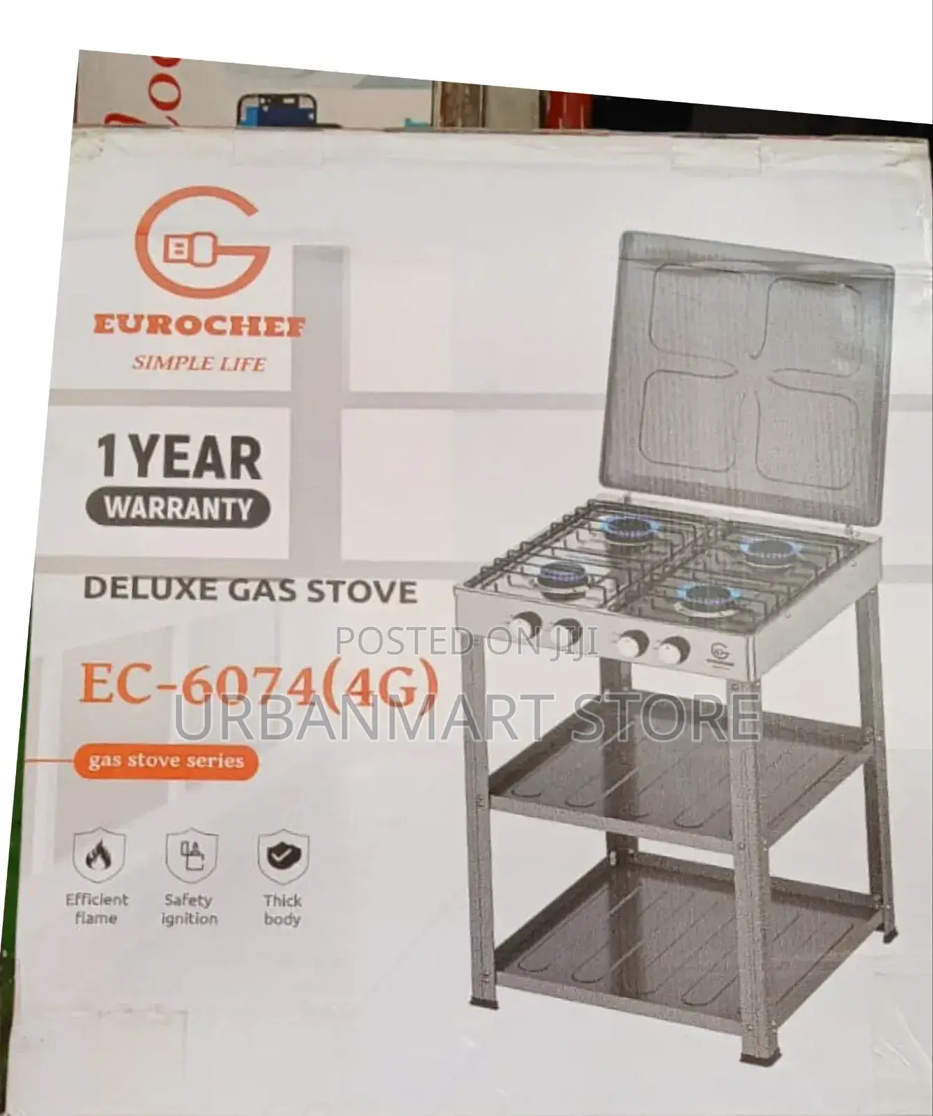 Eurochef Ec-6074(4g) Stainless Steel Gas Stove 4 Burner