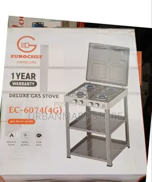 Eurochef 4 Burner Gas Cooker With Storage Shelves