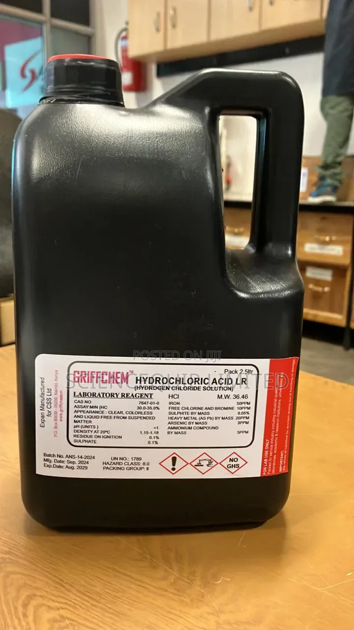 Hydrochloric Acid 30–35% (Lr Grade) – 2.5 Litres | Griffchem Brand