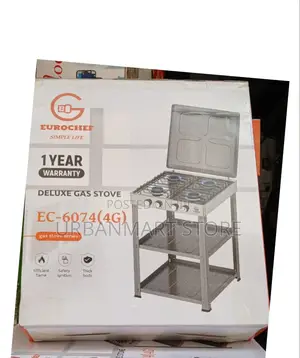 Eurochef 4 Burner Gas Stove With Protective Top Lid