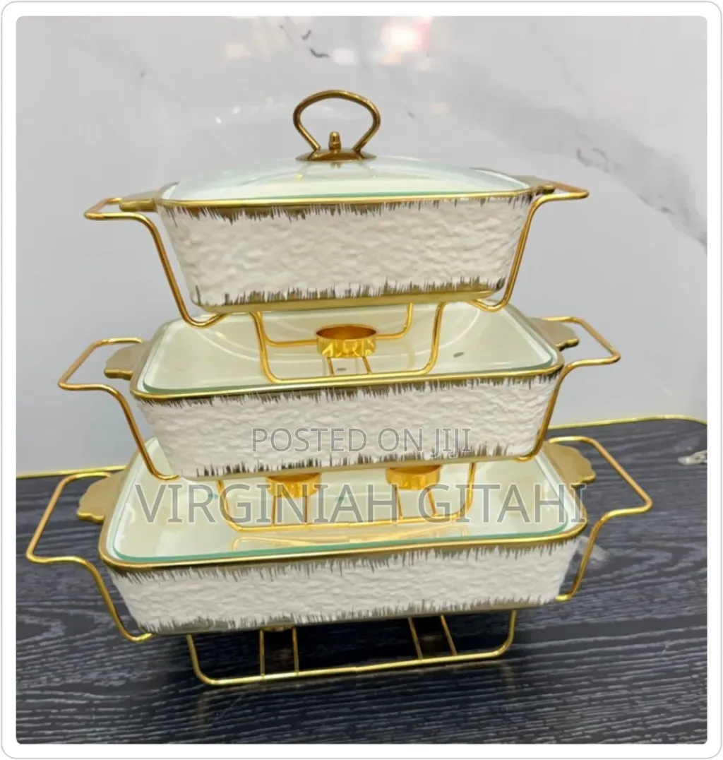 3pcs Ceramic Chaffing Dish