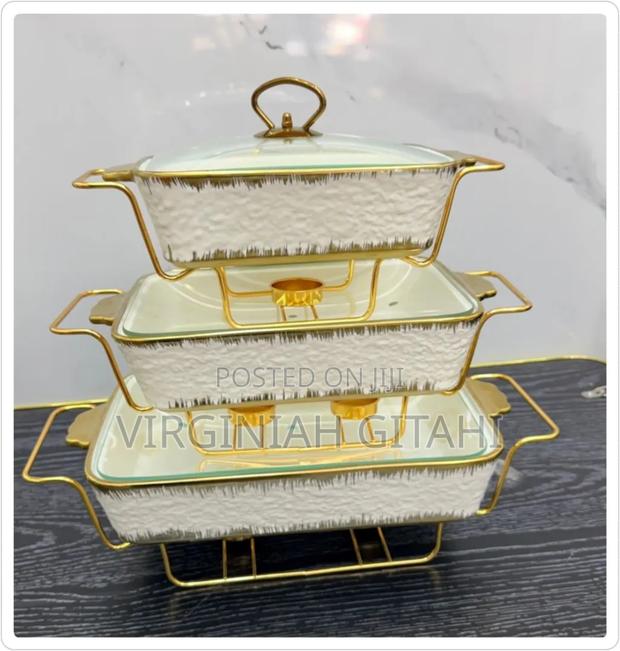 3pcs Ceramic Chaffing Dish