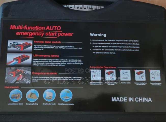 High Power Multi-Emergency Kit.Tyre Inflator,Jumpstater and Power Bank