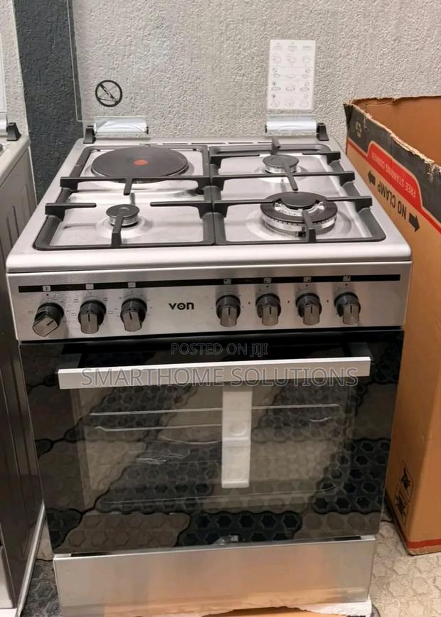 Von Cooker 3 Gas + 1hotplate Electric Oven Vcf653151fsy Inox Grey