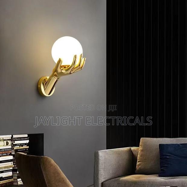 Modern Golden Frosted Glass Ball Hand for Home Lighting Fixtures