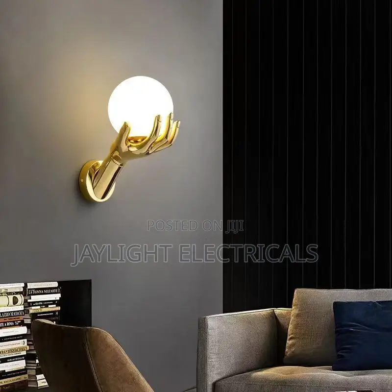 Modern Golden Frosted Glass Ball Hand for Home Lighting Fixtures