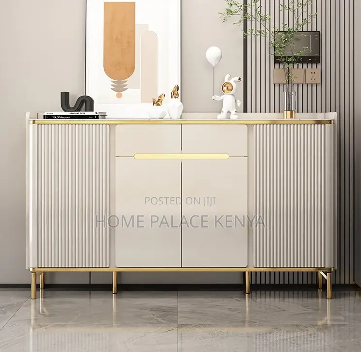 Storage Cabinet: 4 Door Wooden Shoe Cabinet With Marble Top