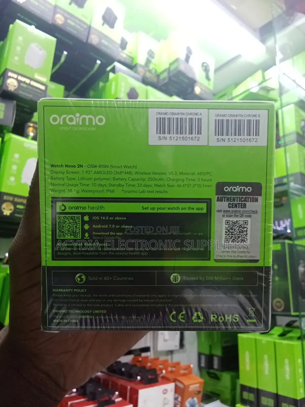 Oraimo Watch Nova 2n 1.93" Amoled Display Smart Watch