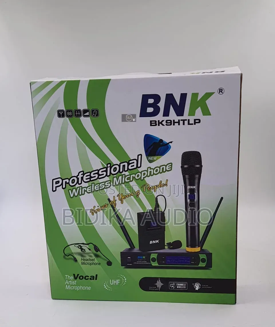 BNK Bk9htlp 3 in 1 Uhf Dual Channel Wireless Microphone System