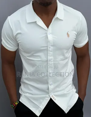 White and Navy Polo Short Sleeved Shirts