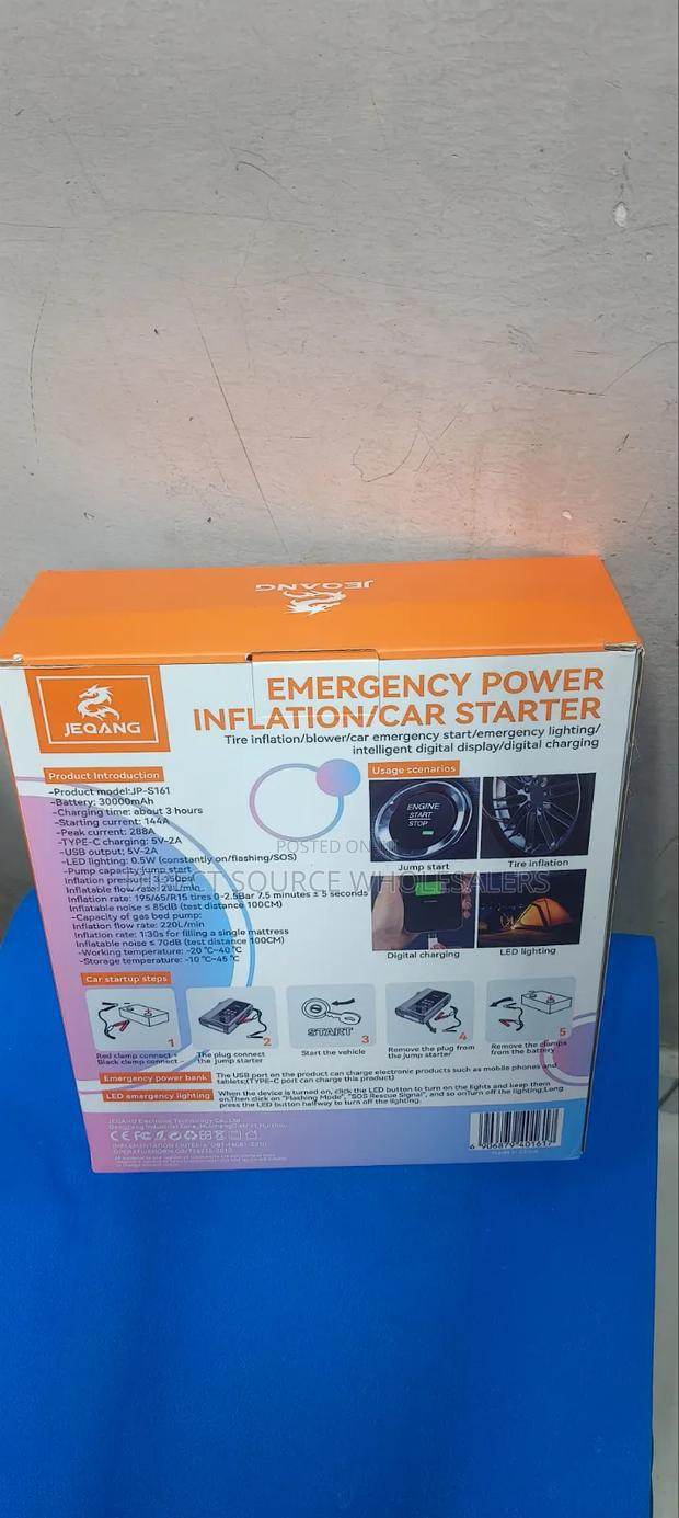 Emergency Car Battery Jump Starter Kit High Capacity - thumbnail 2