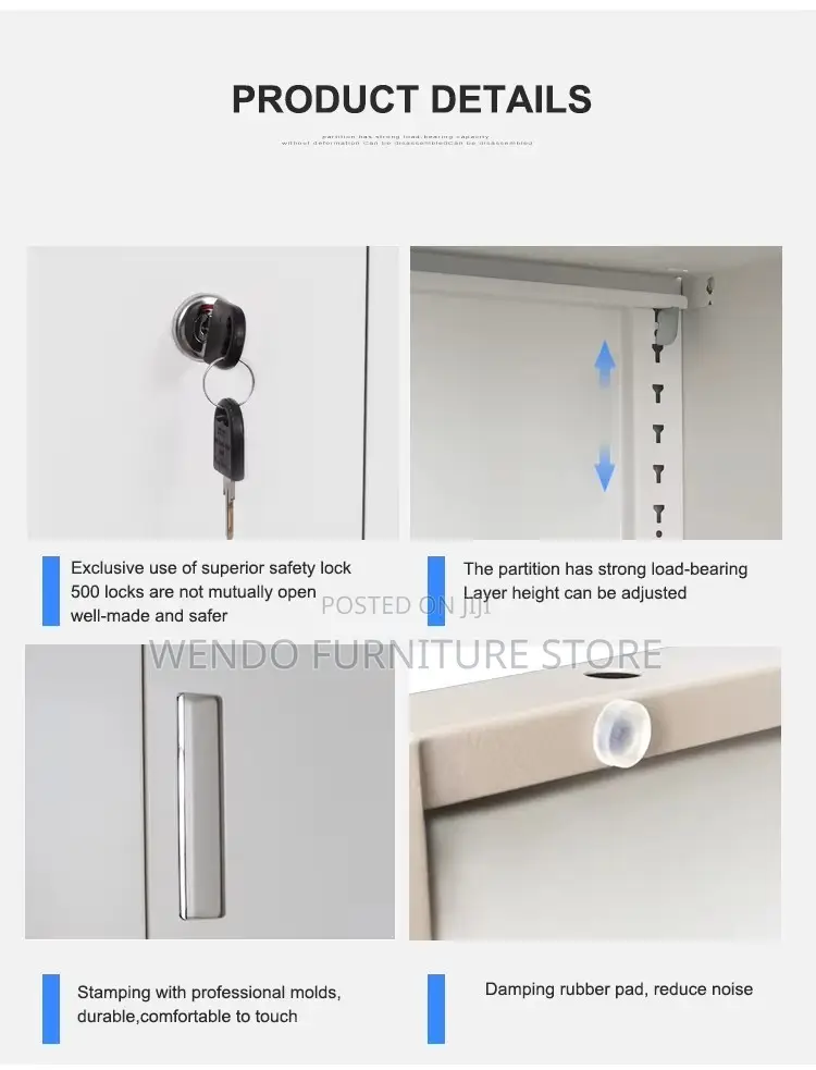 Office Cabinet; Glass Filing Office Cabinet With Adjustable Shelves