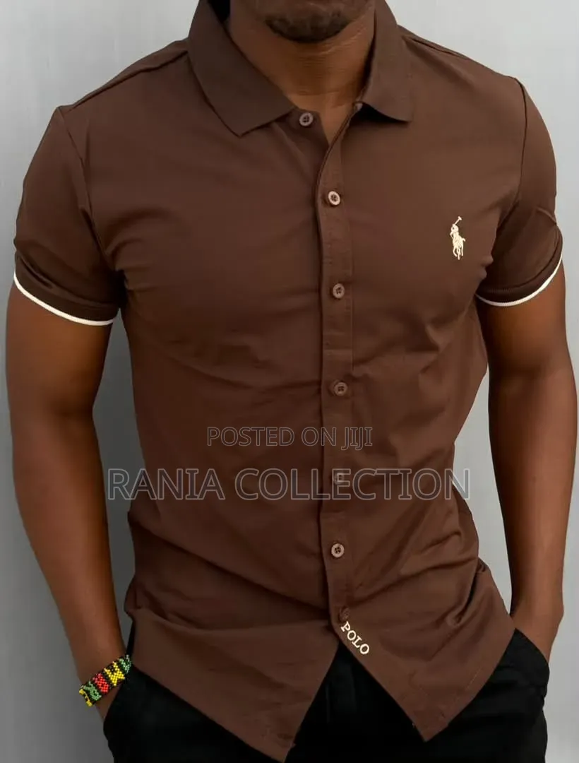 Coffee and Brown Short Sleeved Polo Shirts