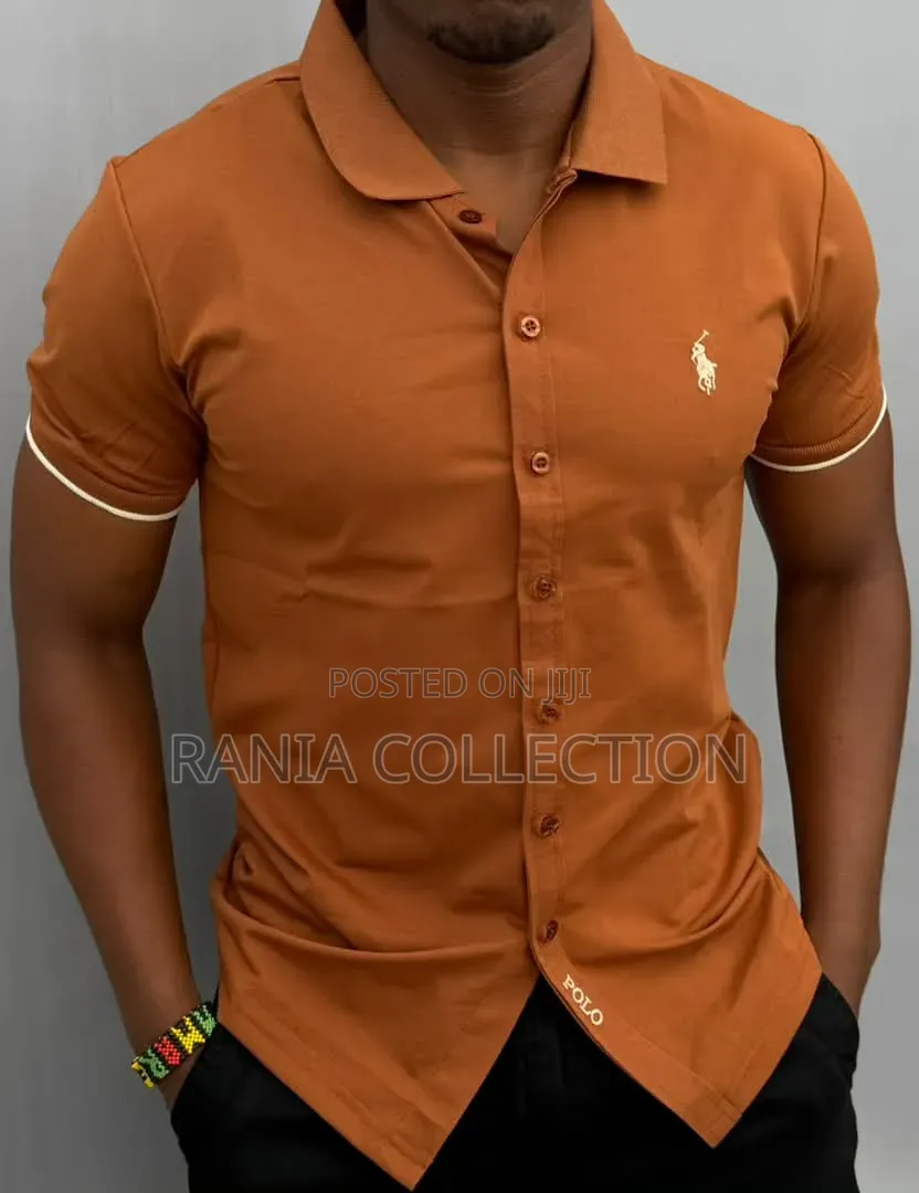 Coffee and Brown Short Sleeved Polo Shirts