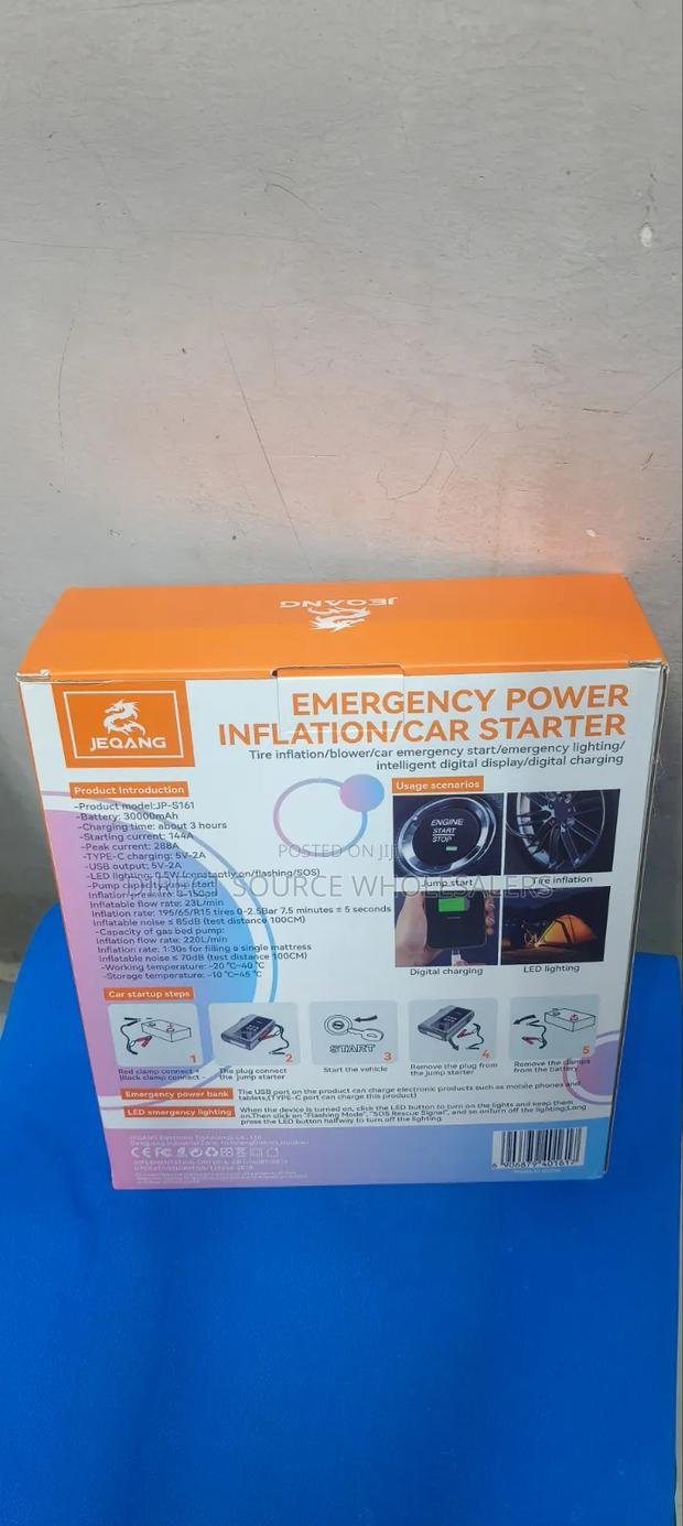 Rechargeable Car Battery Booster Pack Multi-Function Jump Starter. - thumbnail 2