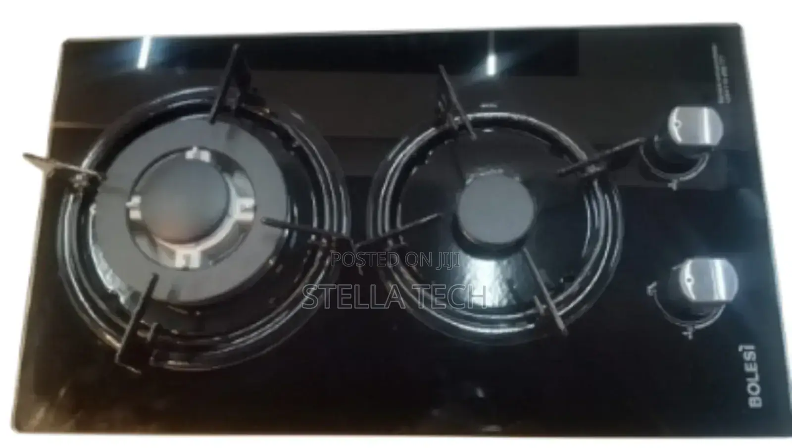 Bolesi Hob 2 Burners Inbuilt Gas Glass Tampared Hod
