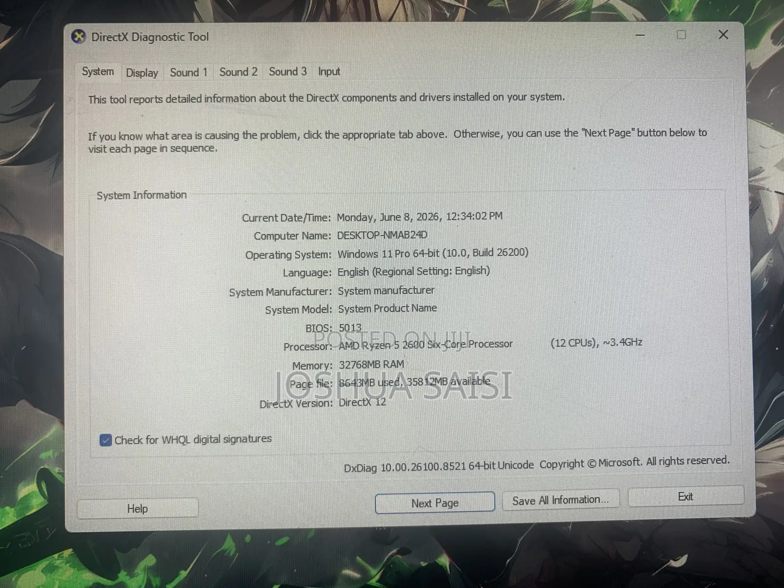 Desktop Computer 32GB AMD SSD 1T