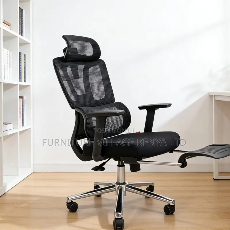 Office Mesh Desk Chair With Footrest