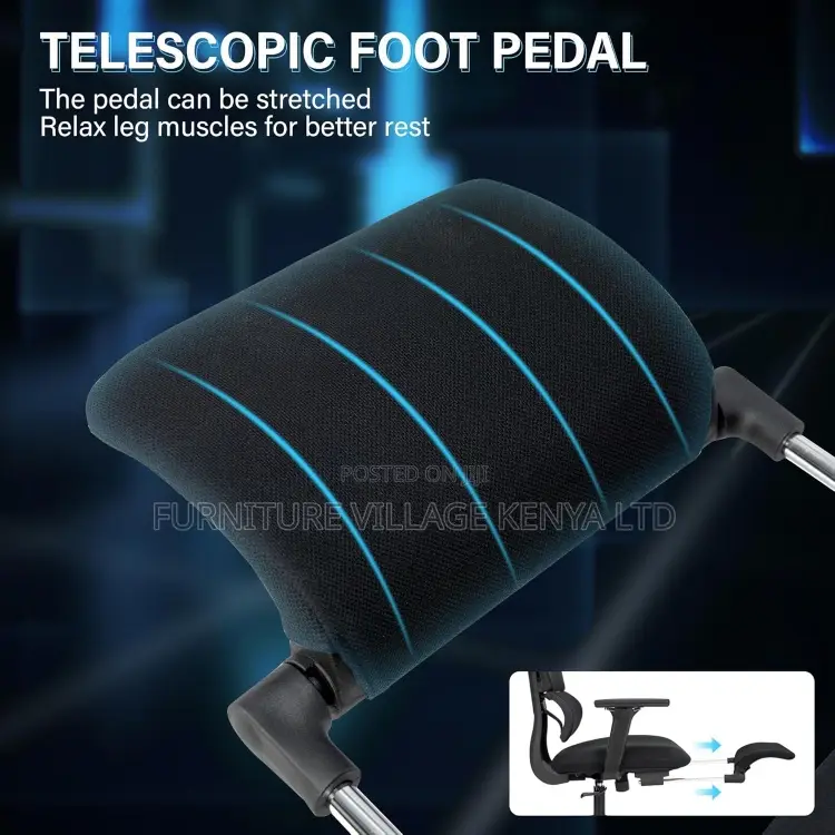 Office Mesh Desk Chair With Footrest