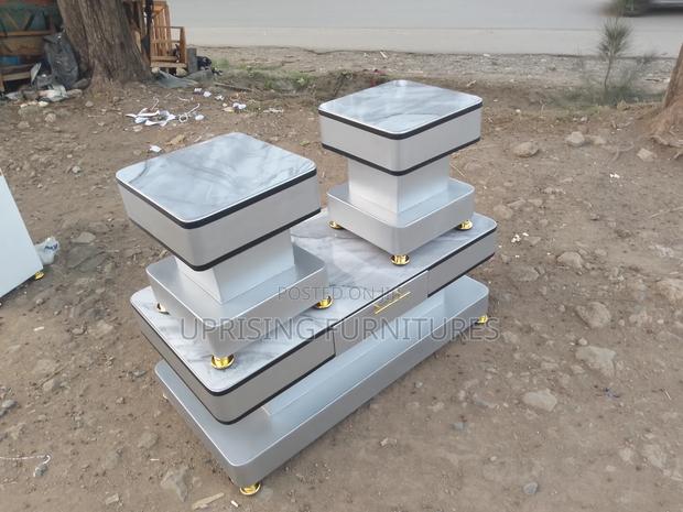 Silver Mist Luxury Coffee Table and It's 2 Stools