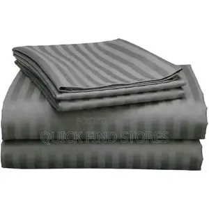 4 Pc 5*6 Stripped Bedsheets (2 Bedsheets, 2 Pillowcases)B