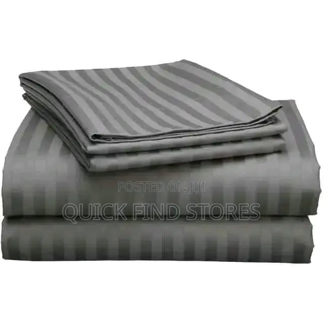 4 Pc 5*6 Stripped Bedsheets (2 Bedsheets, 2 Pillowcases)B