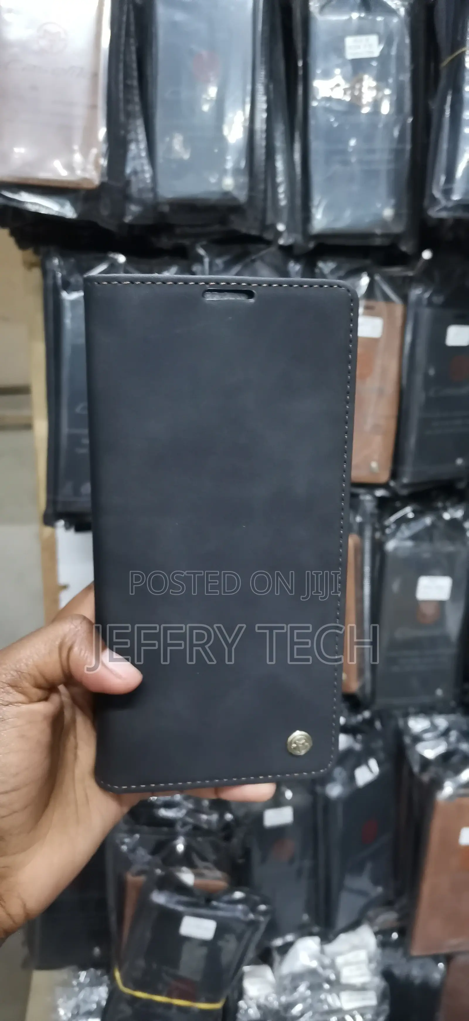 Black Suede Retro Flip Wallet Case With Card Slots- Caseme.
