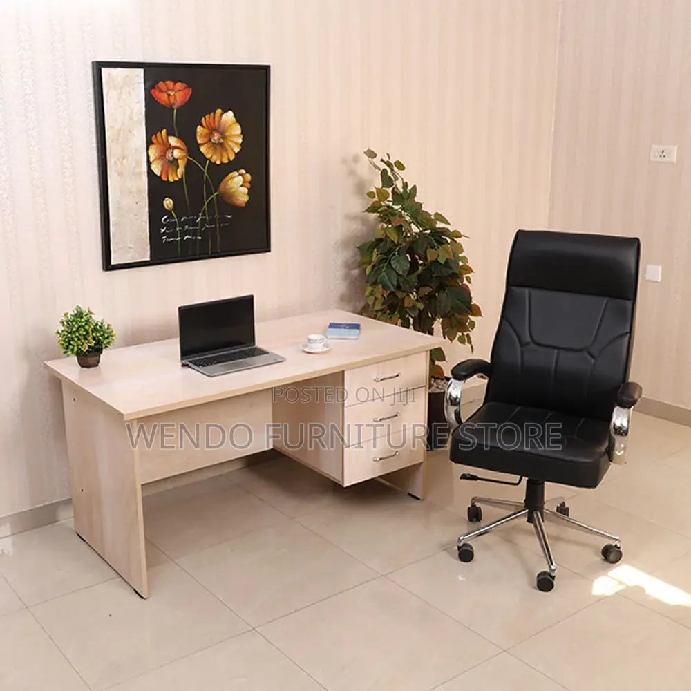 Office Desk; 1 Meter Brown Home Clerical Pc Table