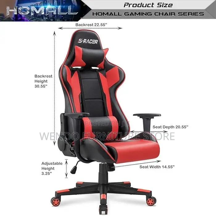 Office Chairs; Adjustable Fabric Recliner Gaming Office Chairs