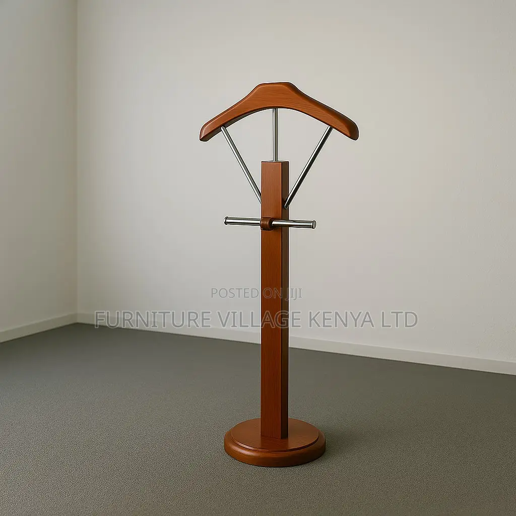 Mahogany Modern Office Coat Stand.