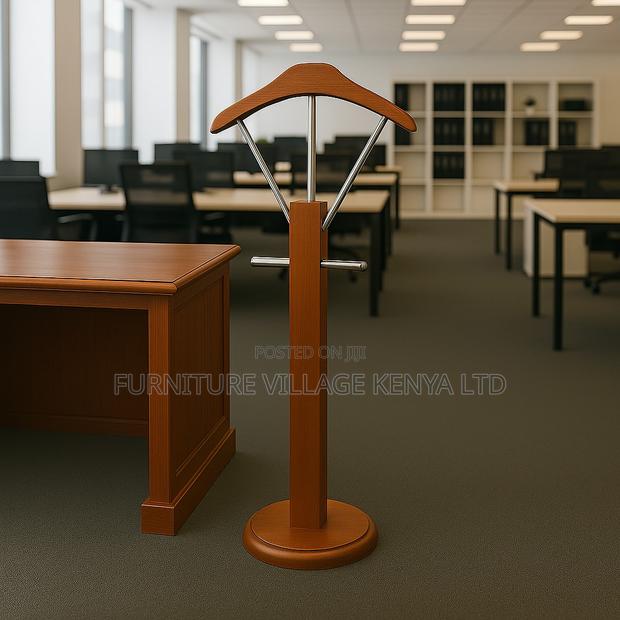 Mahogany Modern Office Coat Stand. - thumbnail 3