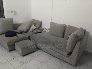 Brown L-Shaped Sofa