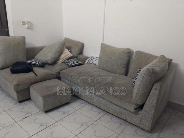 Brown L-Shaped Sofa