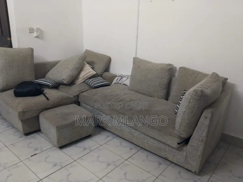 Brown L-Shaped Sofa