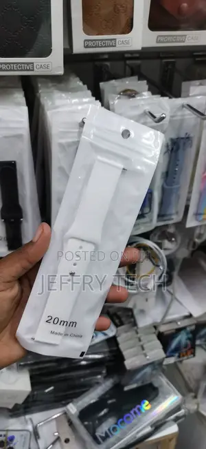 20mm White Silicone Sport Strap Compatible With Android Smartphones