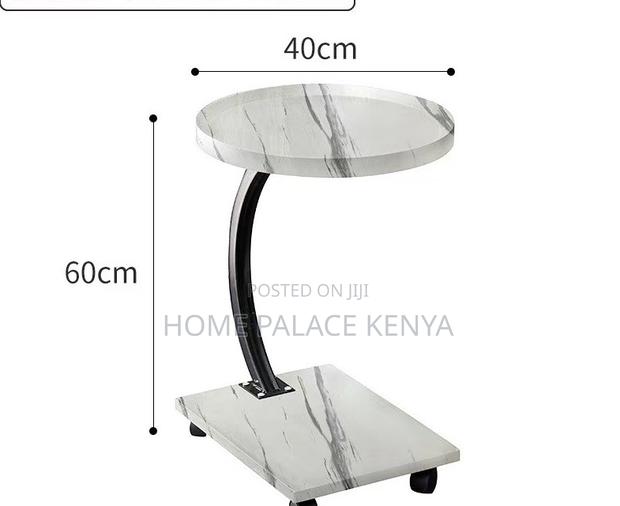 Coffee Stand: Wooden Overbed Table With Swivel Wheels - thumbnail 3