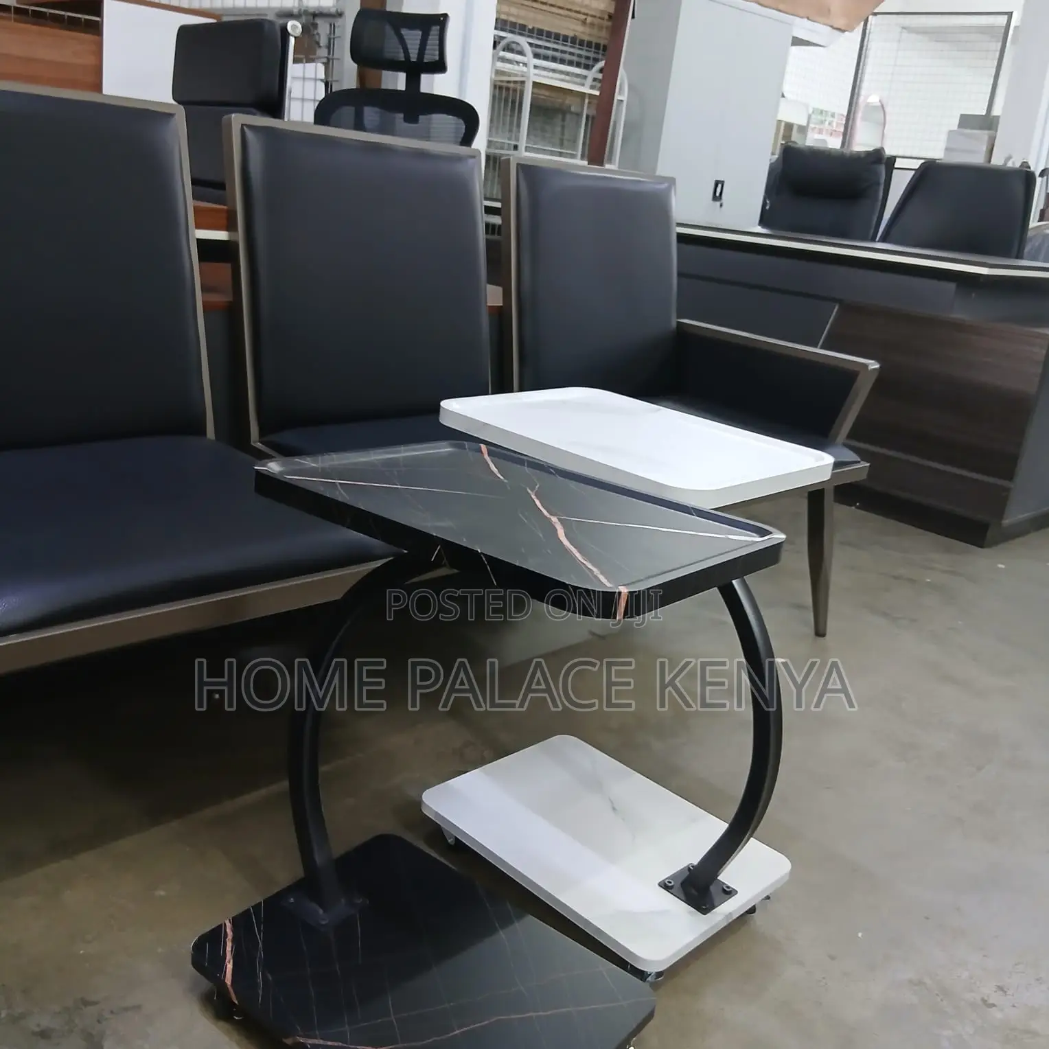 Coffee Stand: Wooden Overbed Table With Swivel Wheels