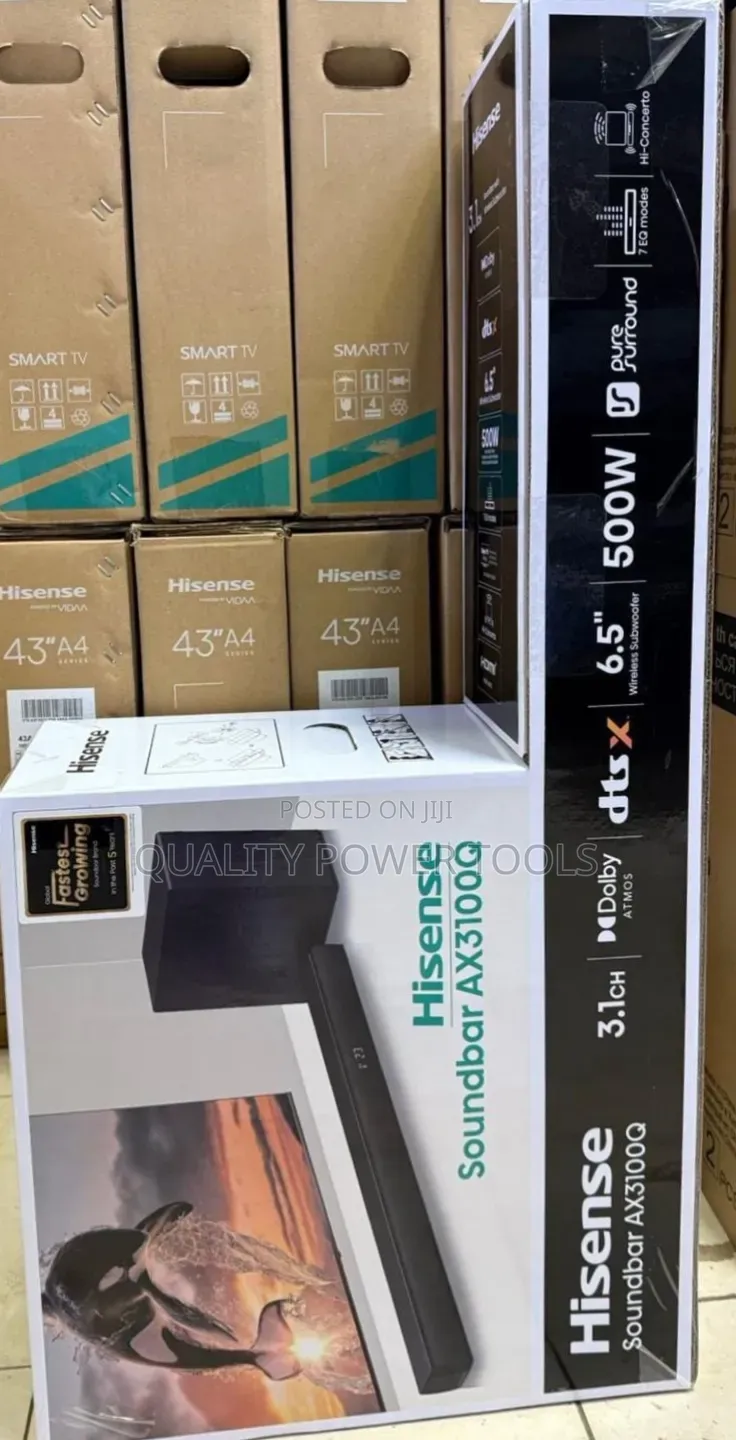 Hisense Ax3100q 500-Watt 3.1 Channel Dolby Atmos Sound Bar Wireless