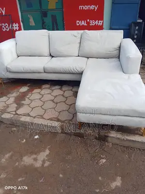 Cream L-Shaped Sofa