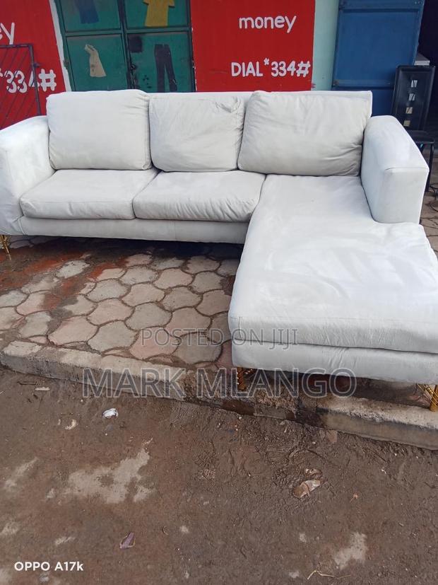 Cream L-Shaped Sofa