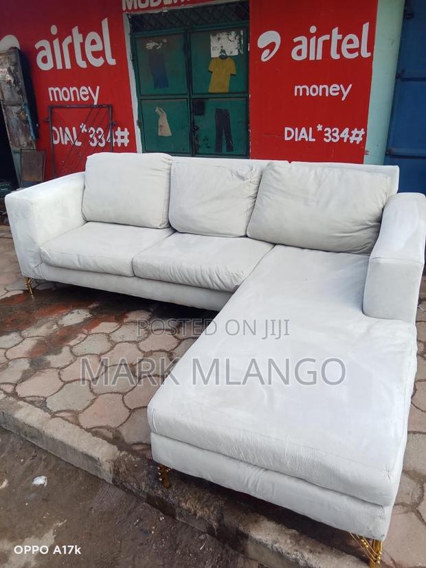 Cream L-Shaped Sofa - thumbnail 2