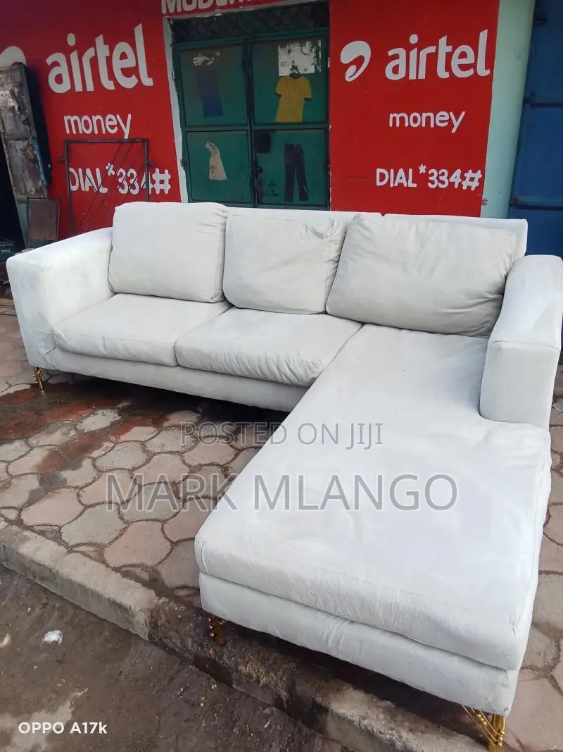 Cream L-Shaped Sofa