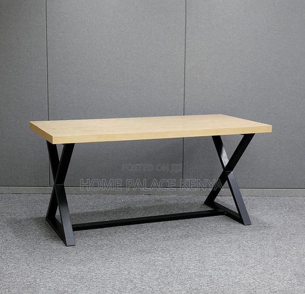Study Table: X Shaped Metal Legs Table With Wooden Top - thumbnail 6