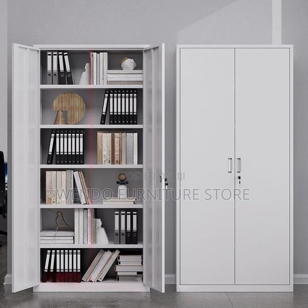 Office Cabinet; Modern Steel-Grey Adjustable Shelves Office Cabinets
