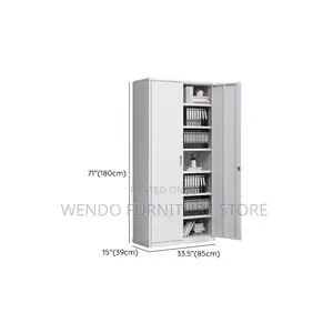 Office Cabinet; Modern Steel-Grey Adjustable Shelves Office Cabinets
