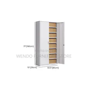 Office Cabinet; Modern Steel-Grey Adjustable Shelves Office Cabinets
