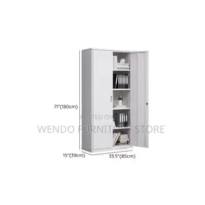 Office Cabinet; Modern Steel-Grey Adjustable Shelves Office Cabinets