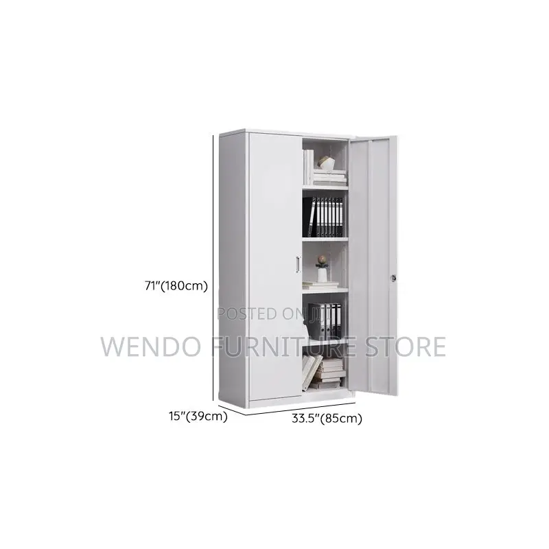 Office Cabinet; Modern Steel-Grey Adjustable Shelves Office Cabinets