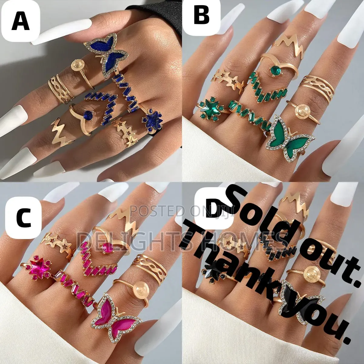 9pc Butterfly Rose Ring Set_sa